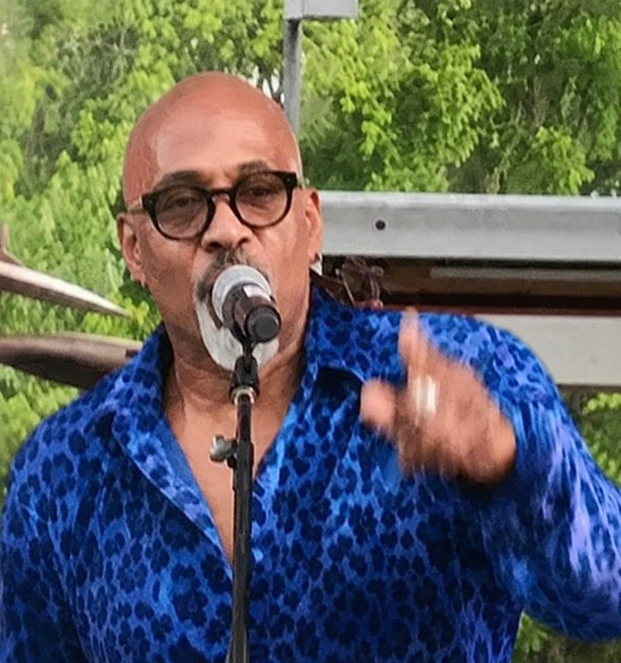 Tomi Jenkins portrait, blue tone